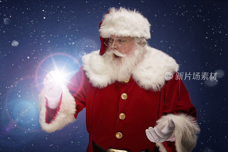 真正的圣诞老人肖像创造圣诞魔术