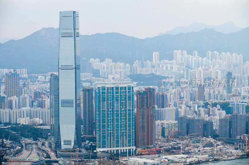 鸟瞰图的香港城市景观