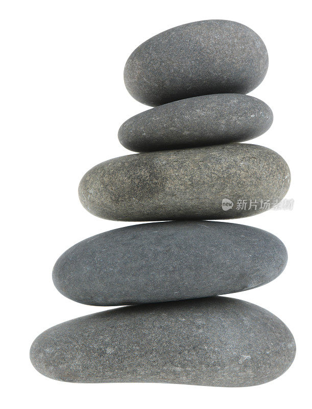 平衡的石头在白色
