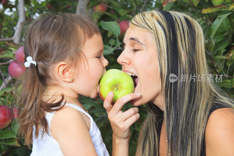 秋天的苹果-妈妈有趣的吃