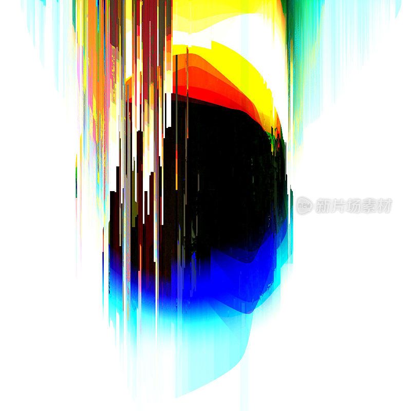 Glitch艺术抽象数字图形元素