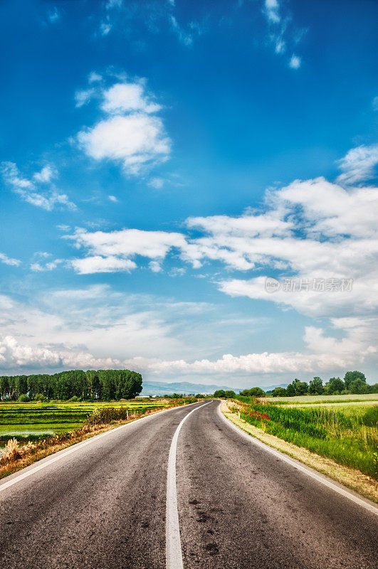 绿野环绕的乡村公路