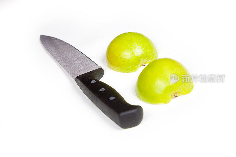 青苹果和刀