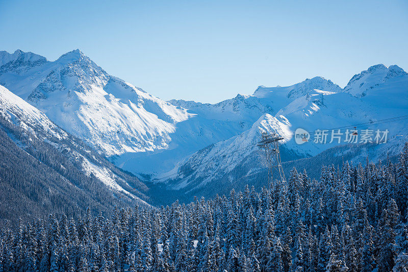 冬天的惠斯勒滑雪场