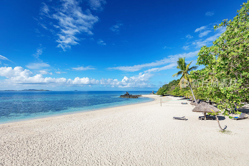 天堂海滩漂流者岛斐济马马努卡群岛美拉尼西亚
