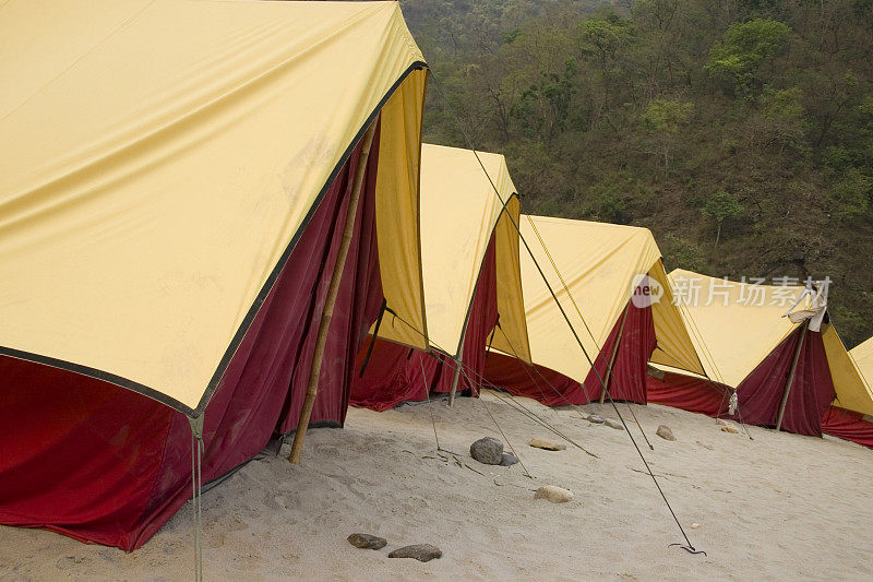 营地位于印度瑞诗凯诗恒河岸边