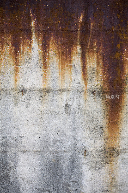 锈迹斑斑的混凝土墙作为背景