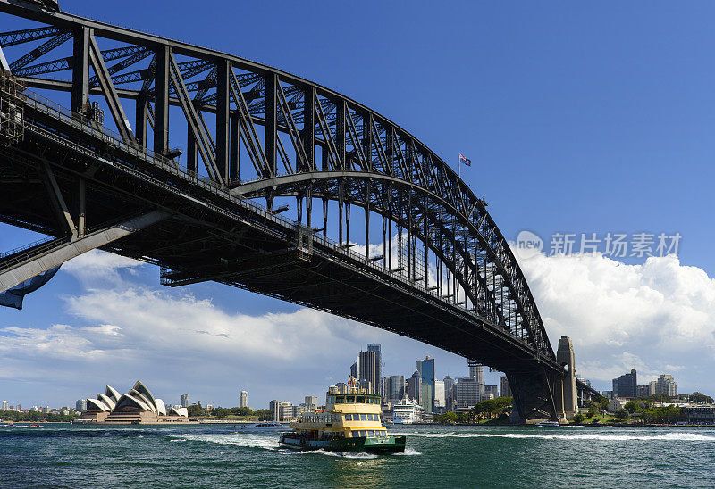 澳大利亚的悉尼海港大桥和渡船