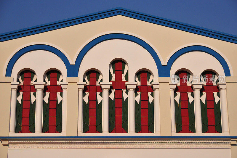 布琼布拉，布隆迪:圣乔治希腊东正教教堂，窗户