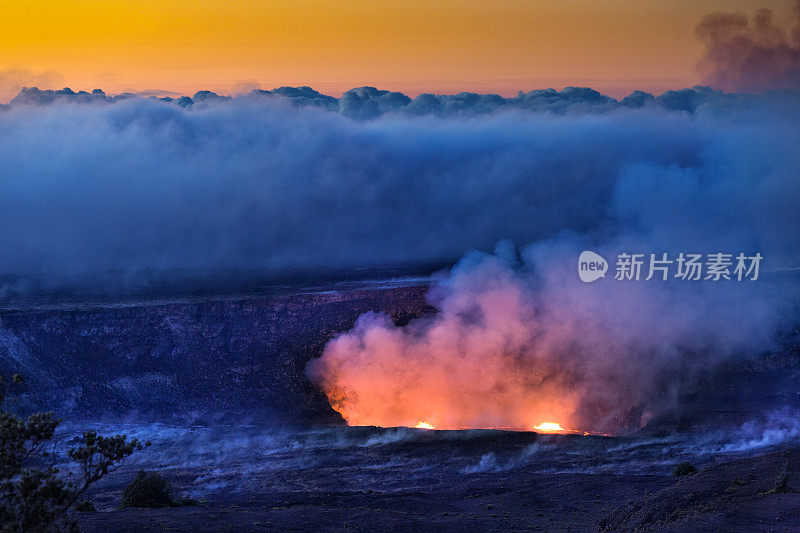 夏威夷火山国家公园的火山口，大岛，夏威夷