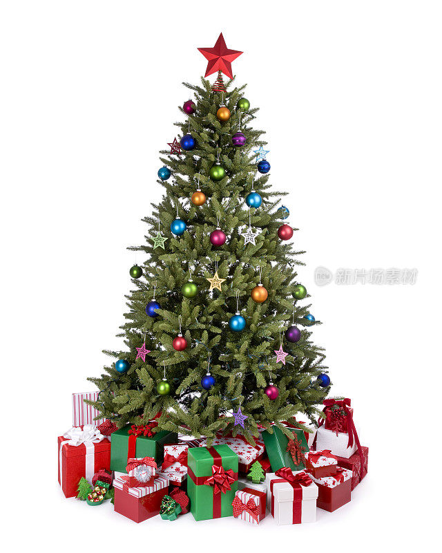 圣诞树装饰和礼物