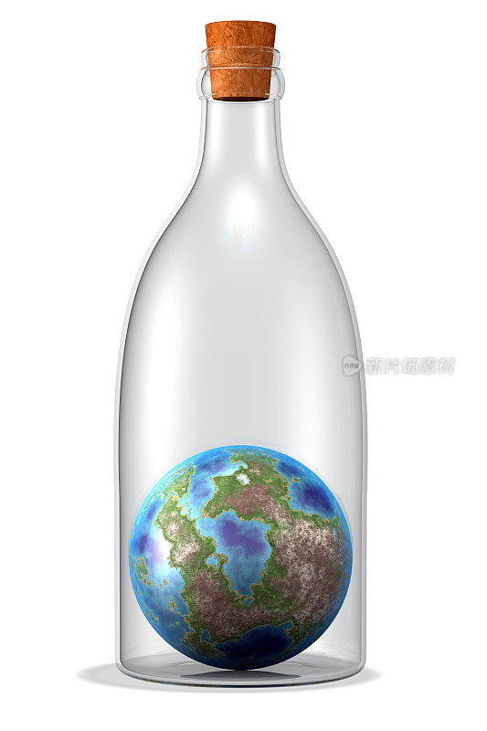世界在一个有软木塞的瓶子里
