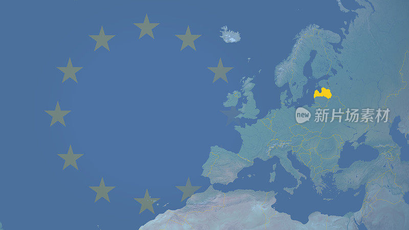 拉脱维亚于2004年16:9加入欧盟，并有边界