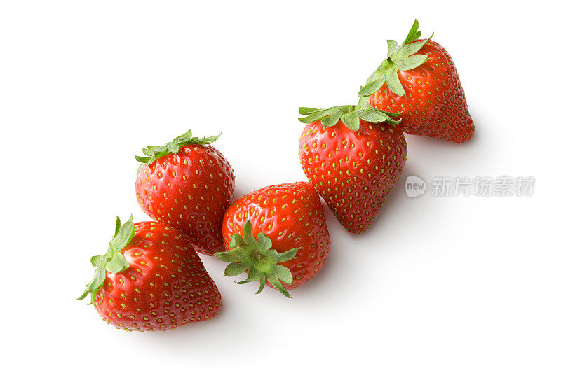水果:白色背景上孤立的草莓