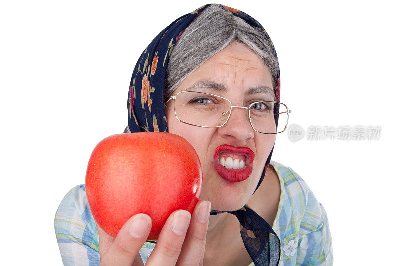 献苹果的老太太