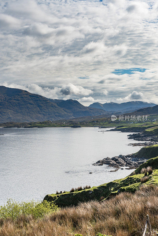 海岸景观背景与复制空间拍摄于康内马拉，戈尔韦县，爱尔兰