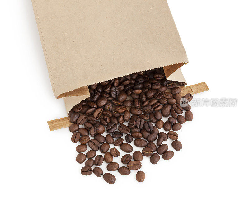 咖啡袋和咖啡豆