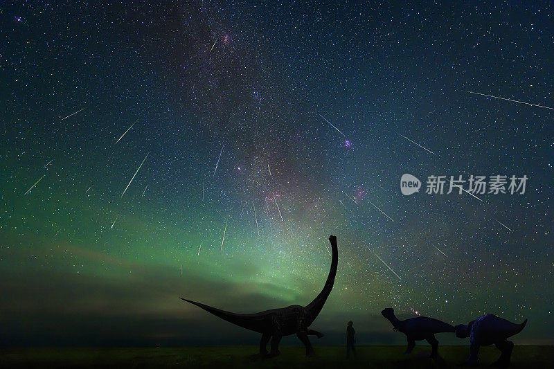 2018年8月13日，在内蒙古二连浩特拍摄的英仙座流星雨