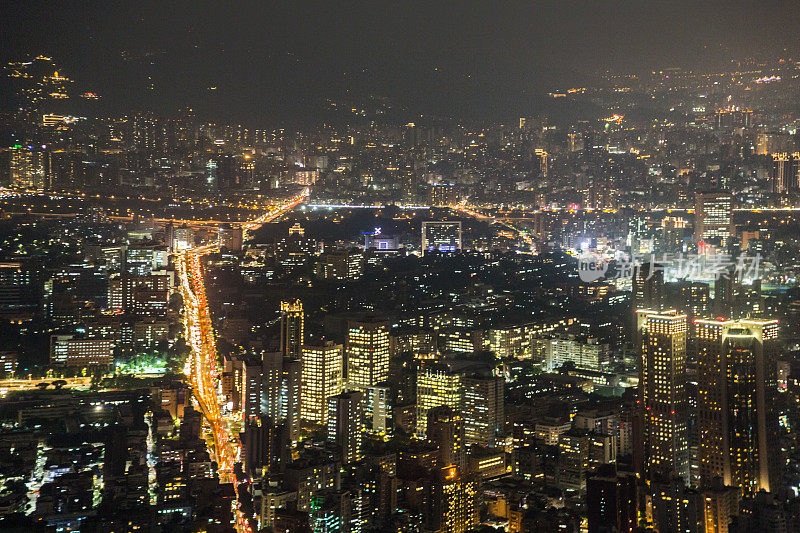 台北夜景鸟瞰图