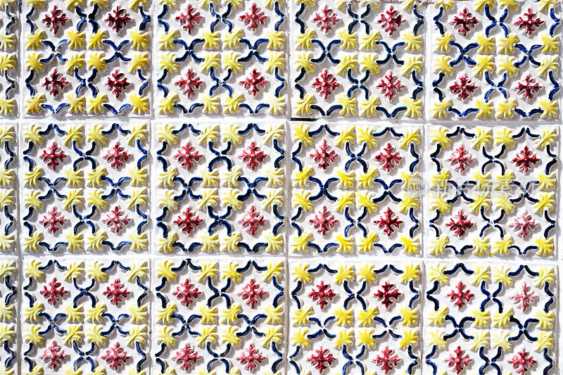 传统葡萄牙装饰瓷砖azulejos。