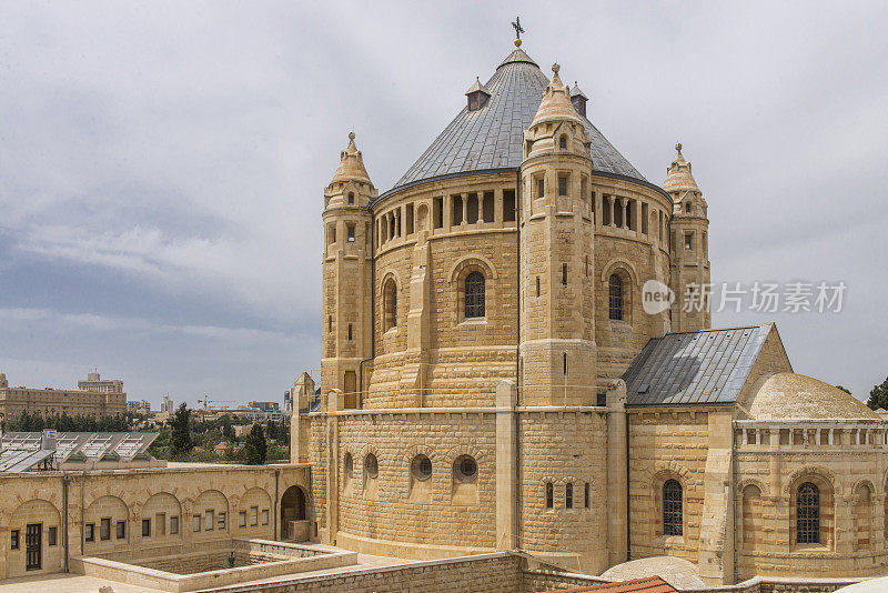 一个古老的建筑，前圣锡安教堂，耶稣和他的门徒在以色列耶路撒冷的锡安山主持最后的晚餐。