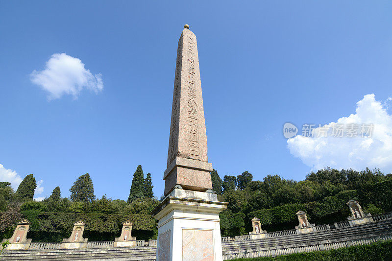 佛罗伦萨，托斯卡纳Boboli花园中的方尖碑