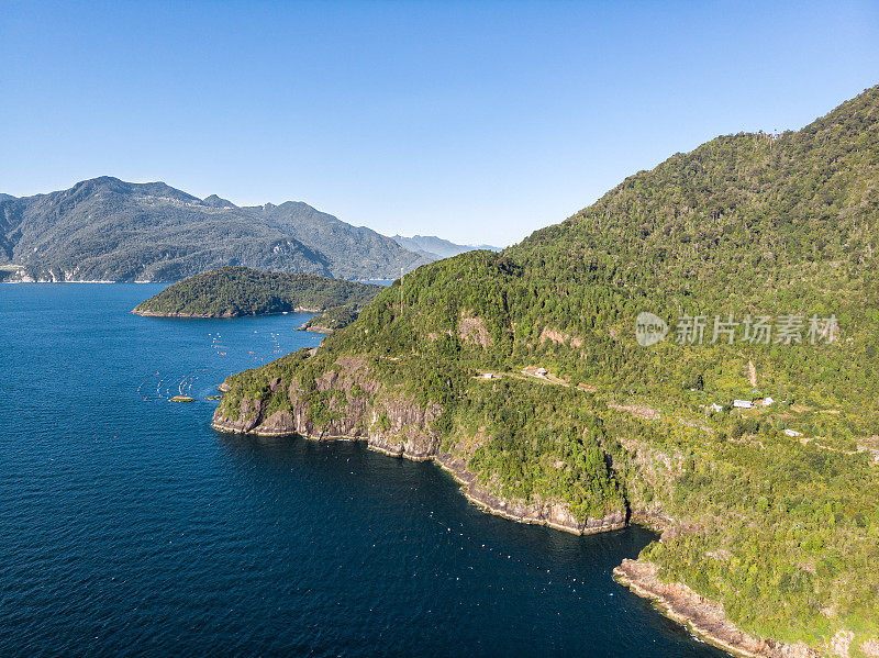 智利南部的雷龙卡维湾海岸