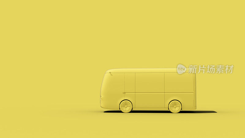 黄色电动自动驾驶货车，用于品牌推广