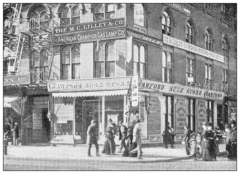纽约古董黑白照片:克劳福德鞋店