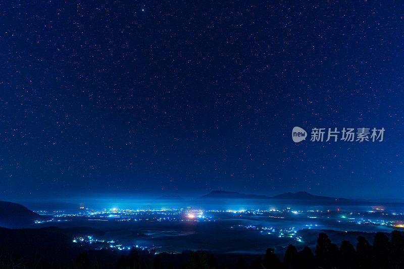 长曝光，星空和银河，麻生，熊本，日本