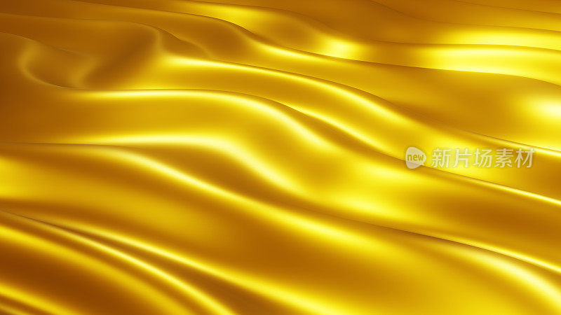 金色金属质感具有波浪，液体金色金属