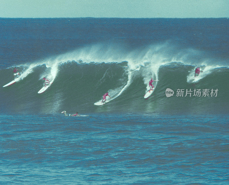 冲浪者在夏威夷，正片扫描，檀香山，美国