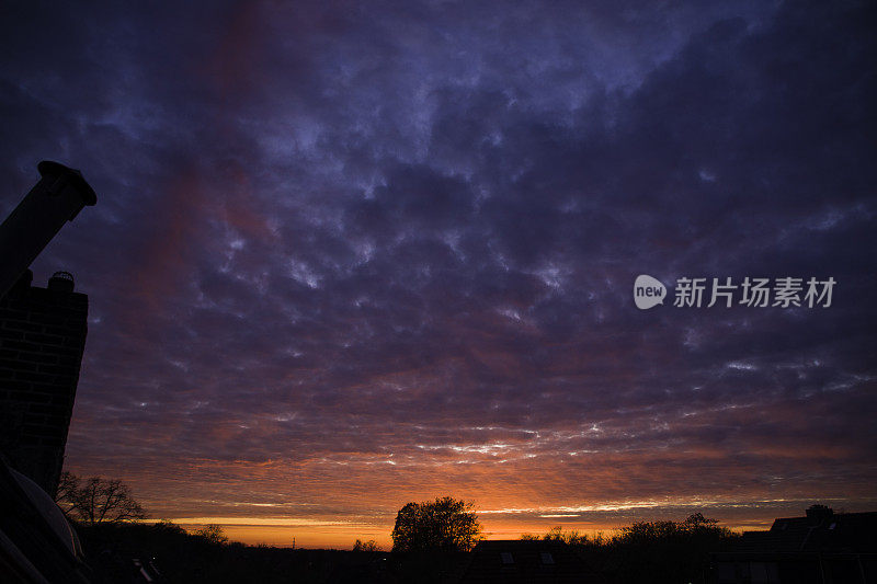 强烈的日落天空