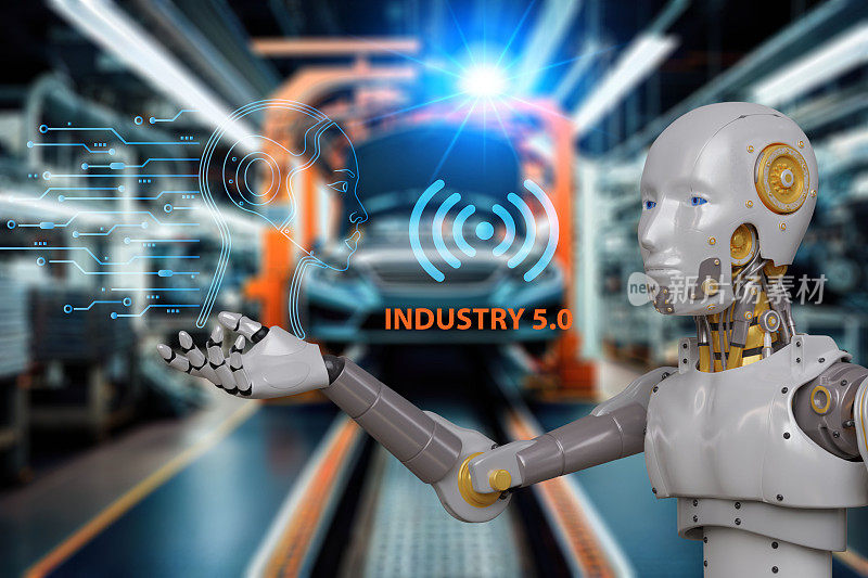 工程智能工厂AR自动化机器、增强现实技术、未来工业5.0技术、3D机器人