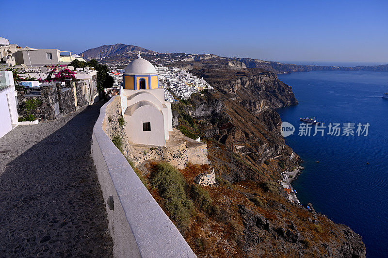 圣托里尼，山上的小路