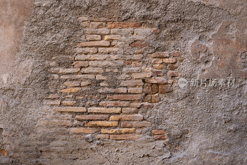 破败的墙壁背景，意大利罗马