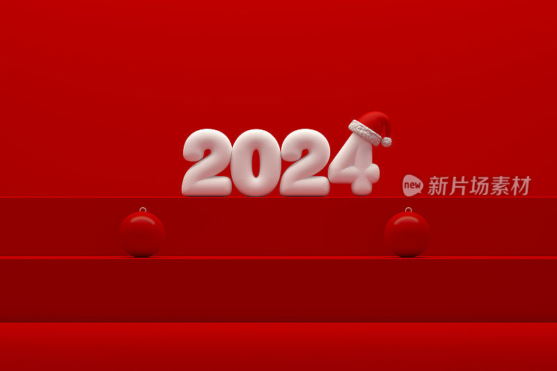 2024新年红底领奖台