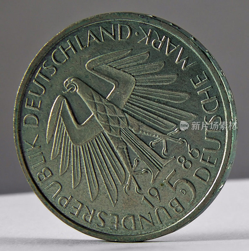 5枚德国马克硬币