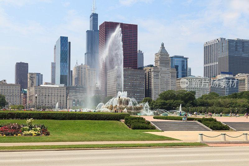 伊利诺伊州芝加哥的白金汉喷泉