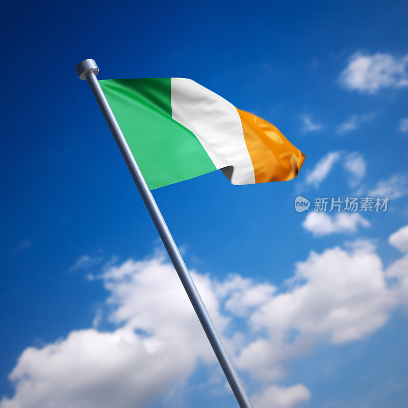 蓝天下的爱尔兰国旗