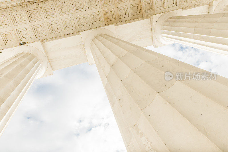 林肯纪念堂的经典多利安圆柱华盛顿特区的标志性建筑