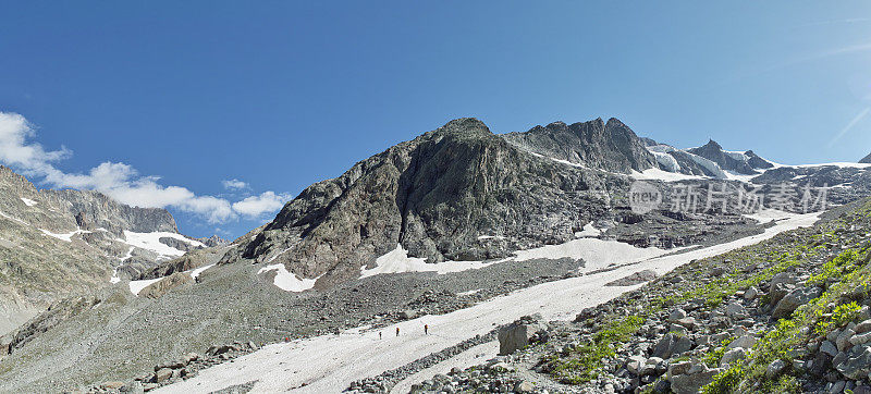 阿尔卑斯山脉景观与冰川在法国埃克林