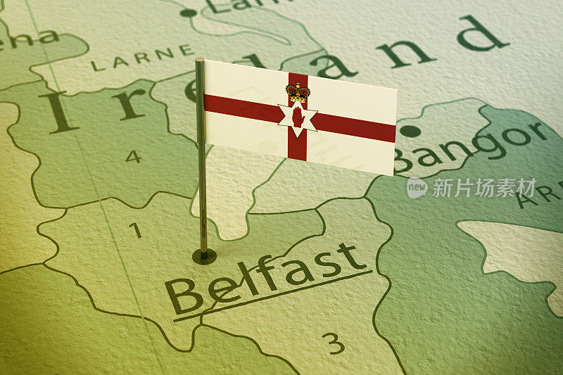 贝尔法斯特北爱尔兰旗徽章地图年份
