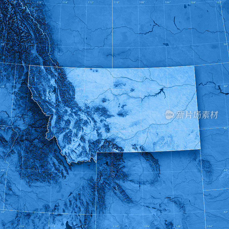 蒙大拿地形图