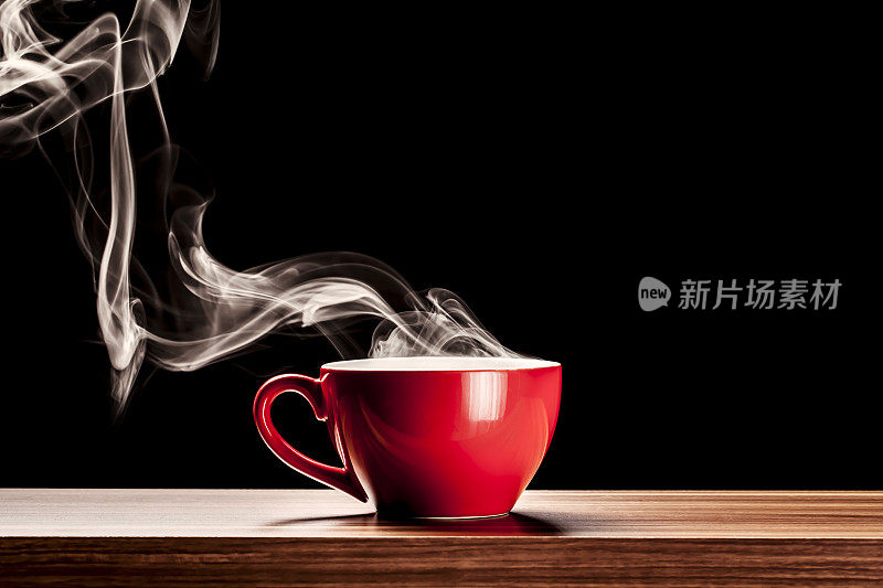蒸汽杯-咖啡蒸汽红烟桌子背景