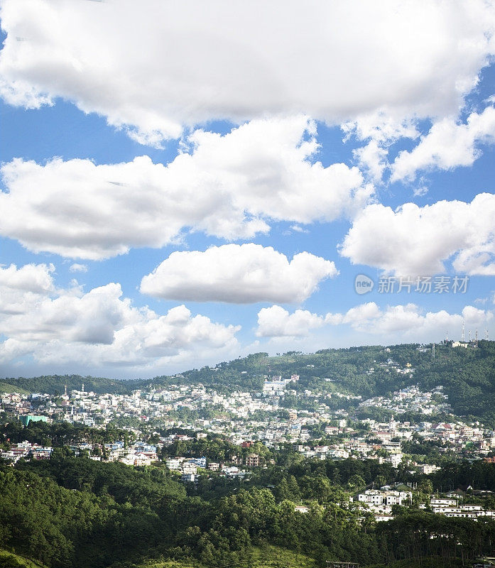 印度西隆的风景。山脉,天空,山谷。景观。