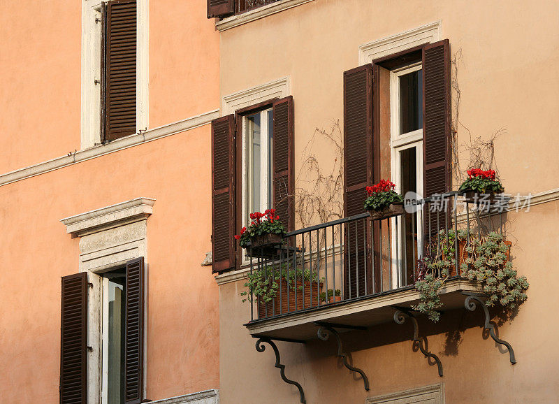 意大利罗马迷人的阳台
