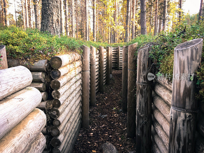 第二次世界大战时期修复的芬兰战壕。图片来自芬兰库赫莫。