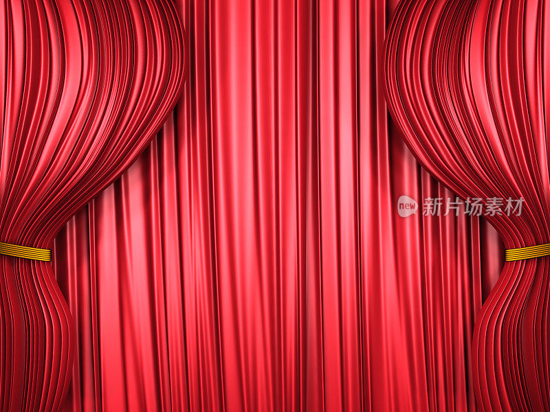 红色的窗帘组成