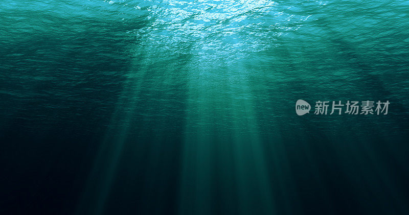 来自水下背景的深蓝色加勒比海浪